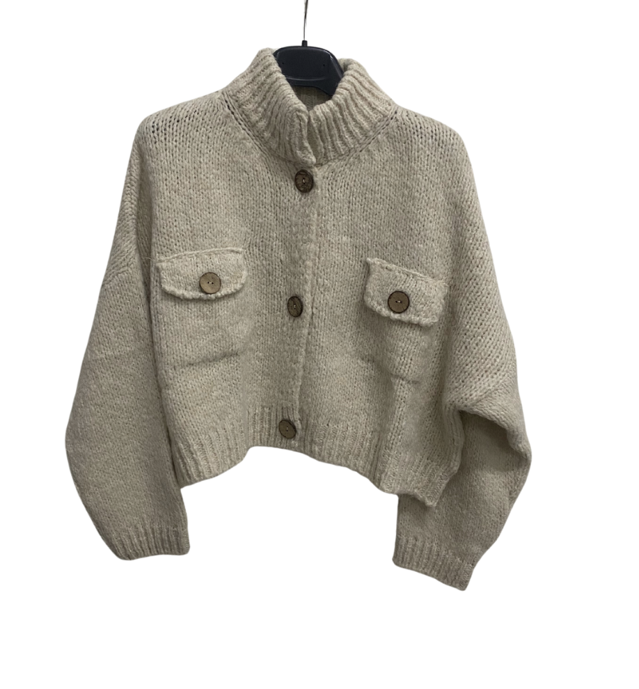 Cardigan de cuello alto