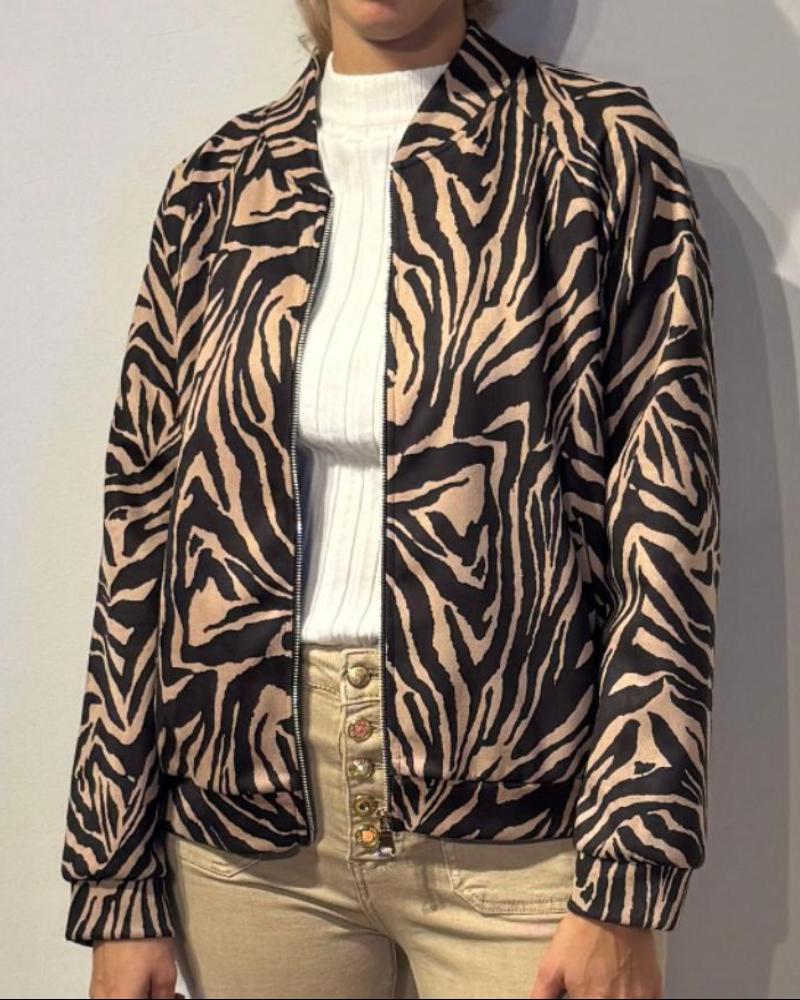 Bomber de neopreno animal print