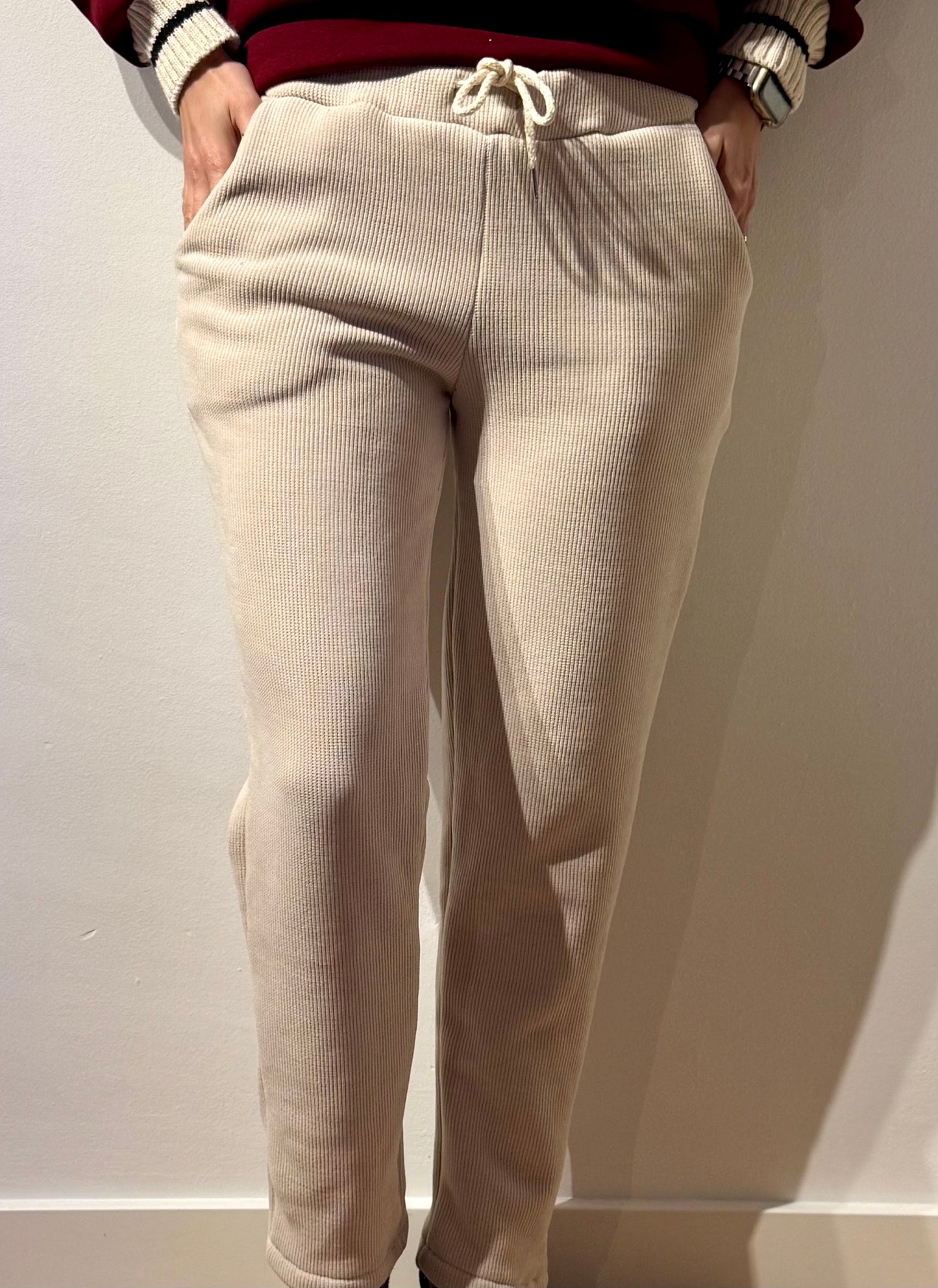 Pantalón de canalé con felpa interior