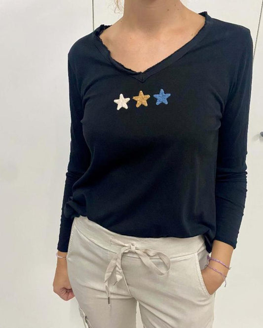 camiseta de algodón estrellas