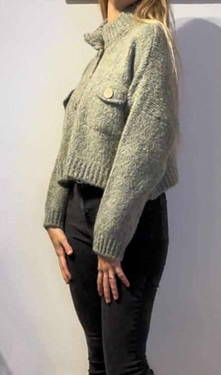 Cardigan de cuello alto