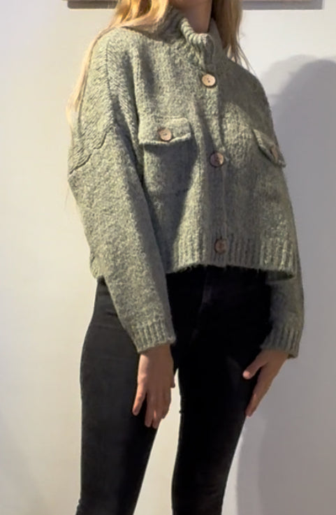 Cardigan de cuello alto