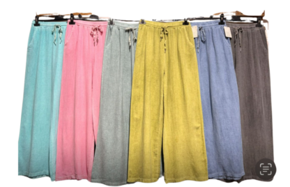 Pantalón de algodón ancho con goma - Imagen 3