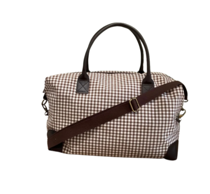 Bolso maleta de cuadro Vichy y detalles en piel - Imagen 10