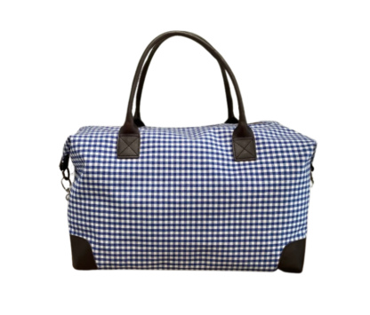 Bolso maleta de cuadro Vichy y detalles en piel - Imagen 4
