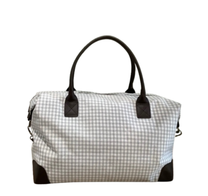 Bolso maleta de cuadro Vichy y detalles en piel - Imagen 2
