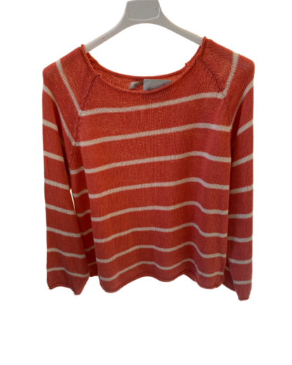 Jersey de hilo con cuello barco de rayas - Imagen 3