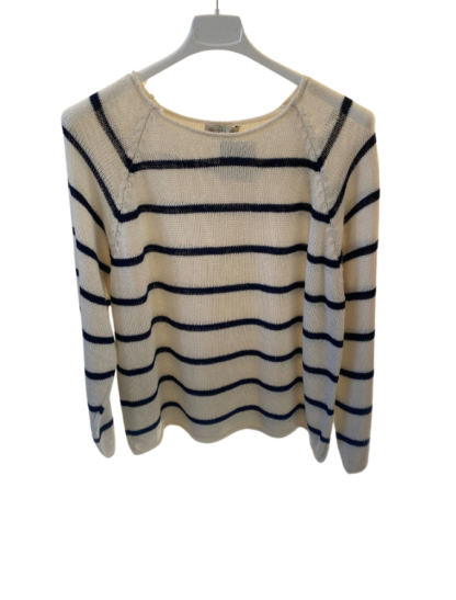 Jersey de hilo con cuello barco de rayas - Imagen 4