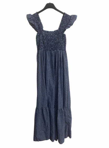 Vestido cuadro Vichy con nido de abeja - Imagen 4