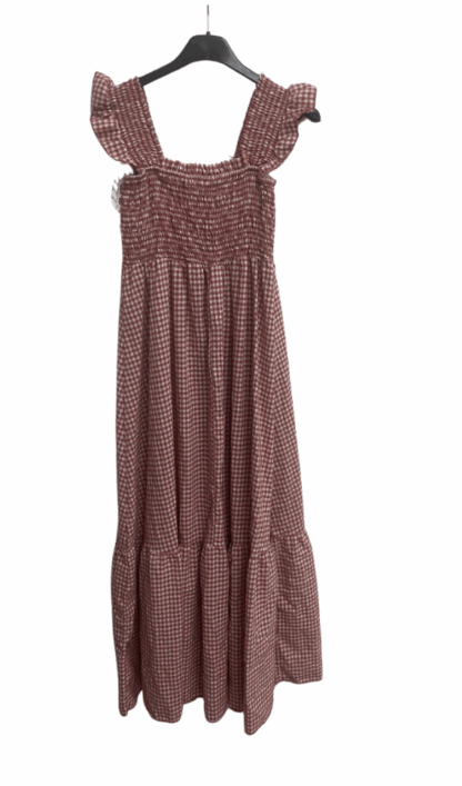 Vestido cuadro Vichy con nido de abeja - Imagen 3
