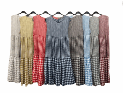 Vestido de algodón cuadro Vichy Multitamaño