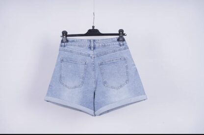 Short tejano con flores de brilli - Imagen 3