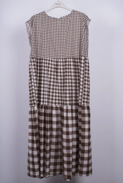 Vestido de algodón cuadro Vichy Multitamaño Gioya - Imagen 5