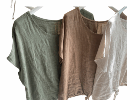 Camisa 100% lino con cuerda - Imagen 3