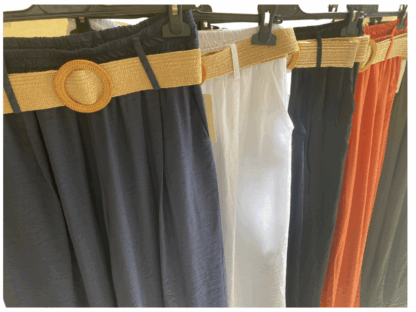 pantalón ancho de viscosa con cinturón - Imagen 3