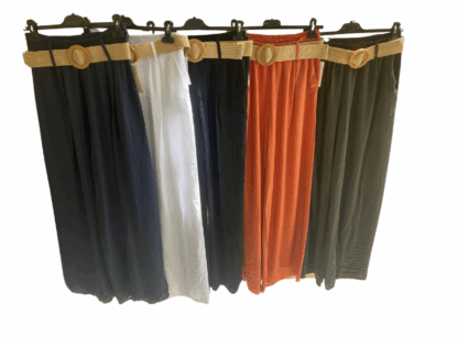 pantalón ancho de viscosa con cinturón