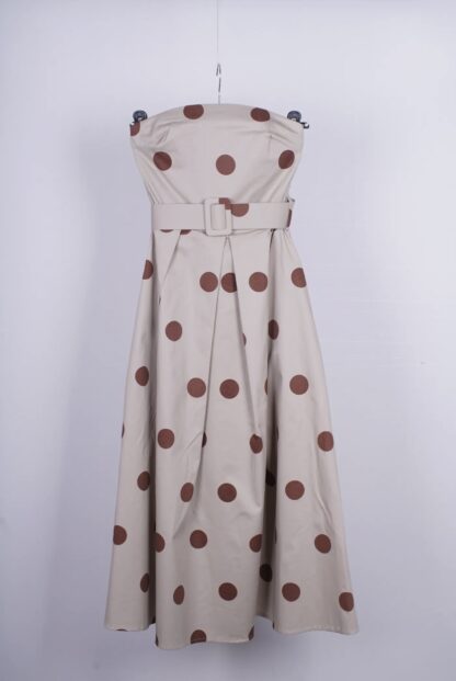 Vestido palabra de honor de topos