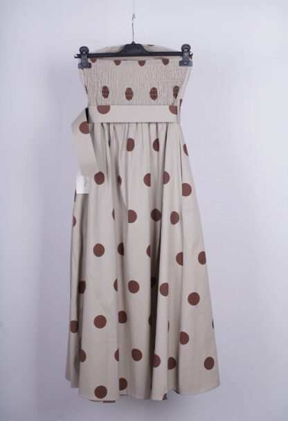 Vestido palabra de honor de topos - Imagen 3