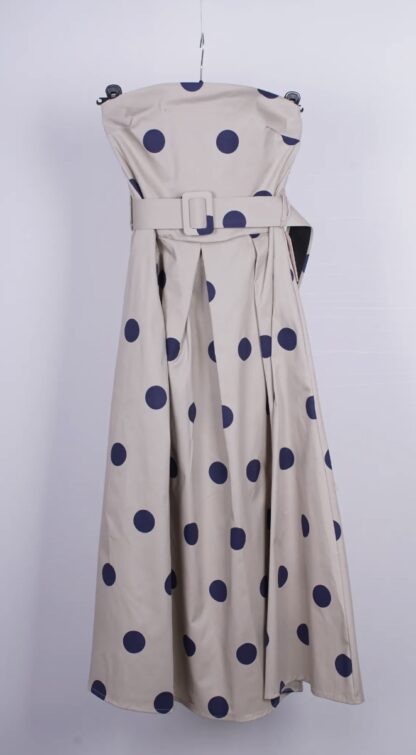 Vestido palabra de honor de topos - Imagen 4