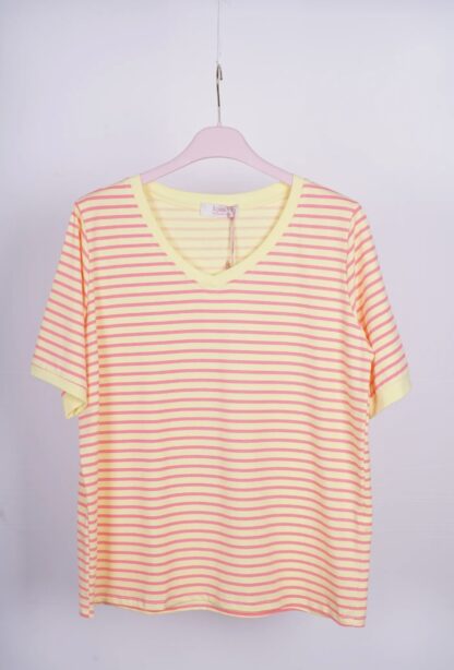 Camiseta de rayas Azahara cuello pico