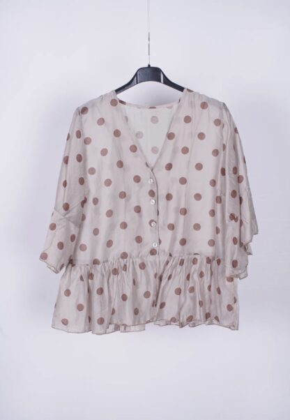 Blusa sedosa con topos - Imagen 5