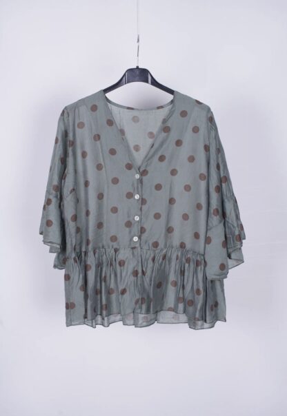 Blusa sedosa con topos - Imagen 2