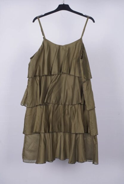 vestido corto sedoso de volantes - Imagen 7