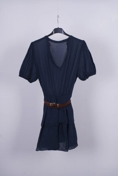 vestido corto de algodón con cinturón - Imagen 6